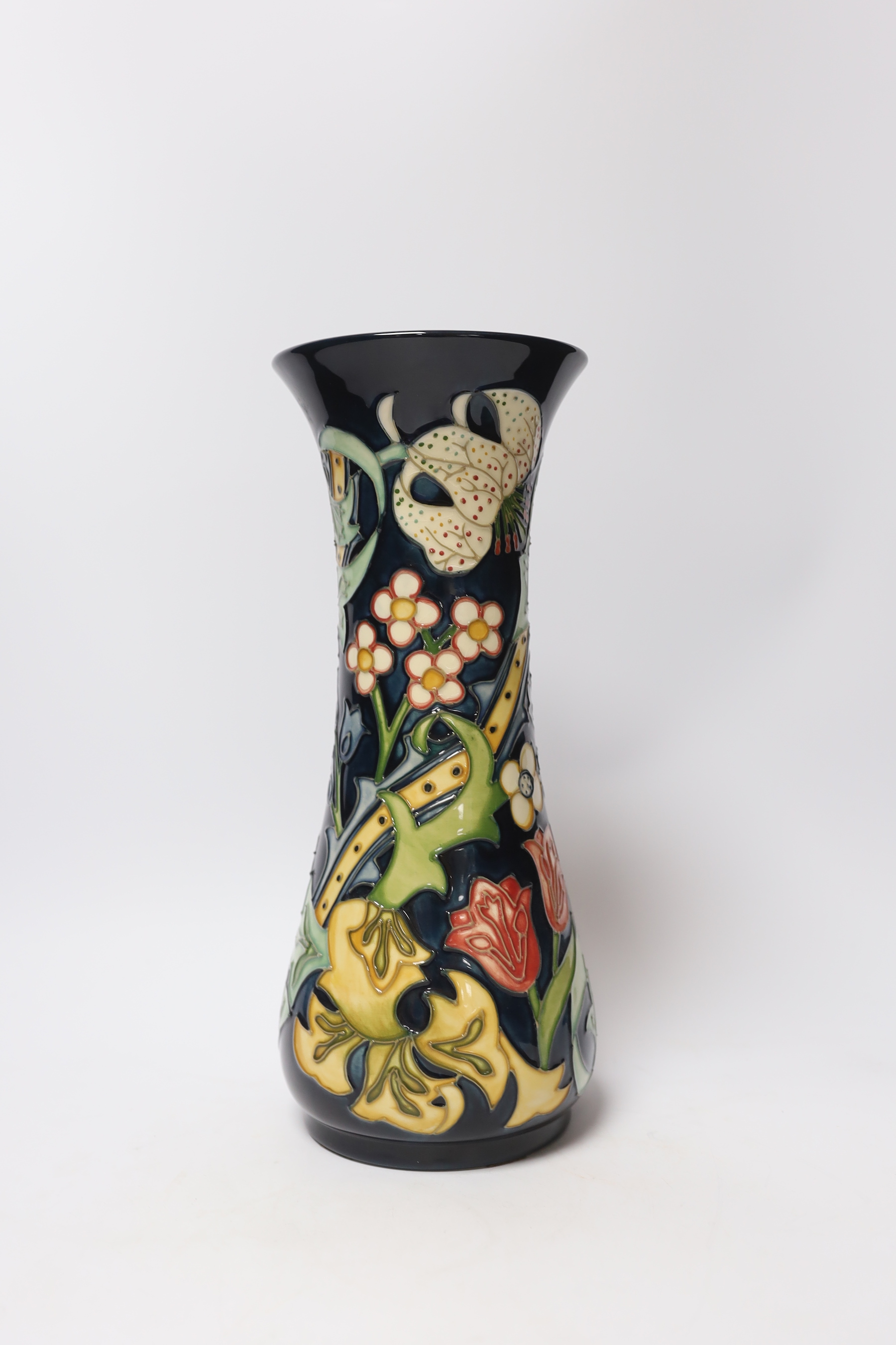 A Moorcroft Golden Lily pattern tall vase, 31cm